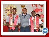 Ovincent Cineus on the left and Darrien Brown on the right celebrate their achievements in basketball -490A3446